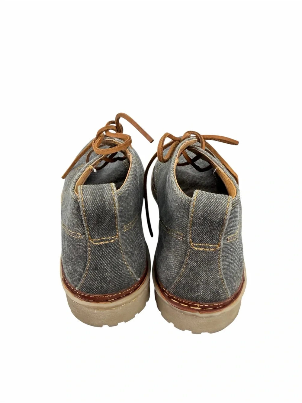 Born Cristian Gray Canvas Chukka Boots with Tan Leather Laces